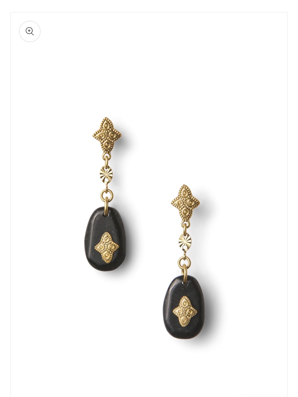 CAbi Hanover Gold and Black Decorative Drop Earrings